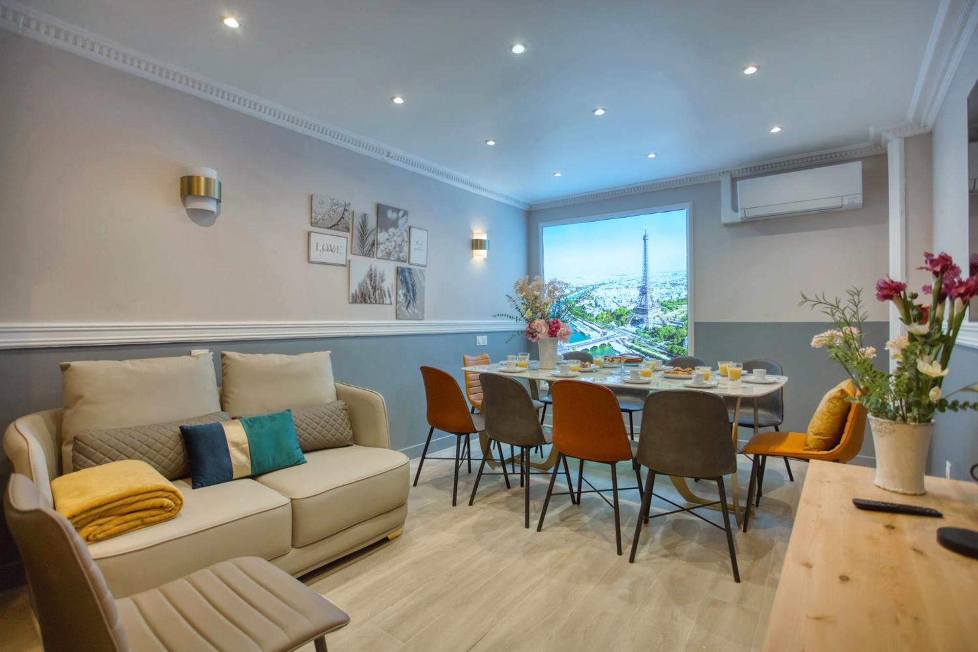 Appartement Elegant Triplex In - Ideal For 10 - Aircon Parijs